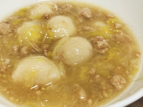 電気圧力鍋で冷凍里芋と白菜とひき肉の煮物